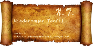 Niedermayer Teofil névjegykártya